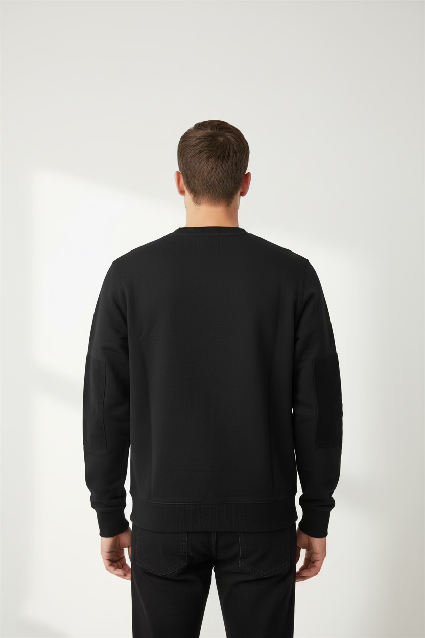 Billy Reid Mens Dover Waffle Crewneck - Black - Skorzie