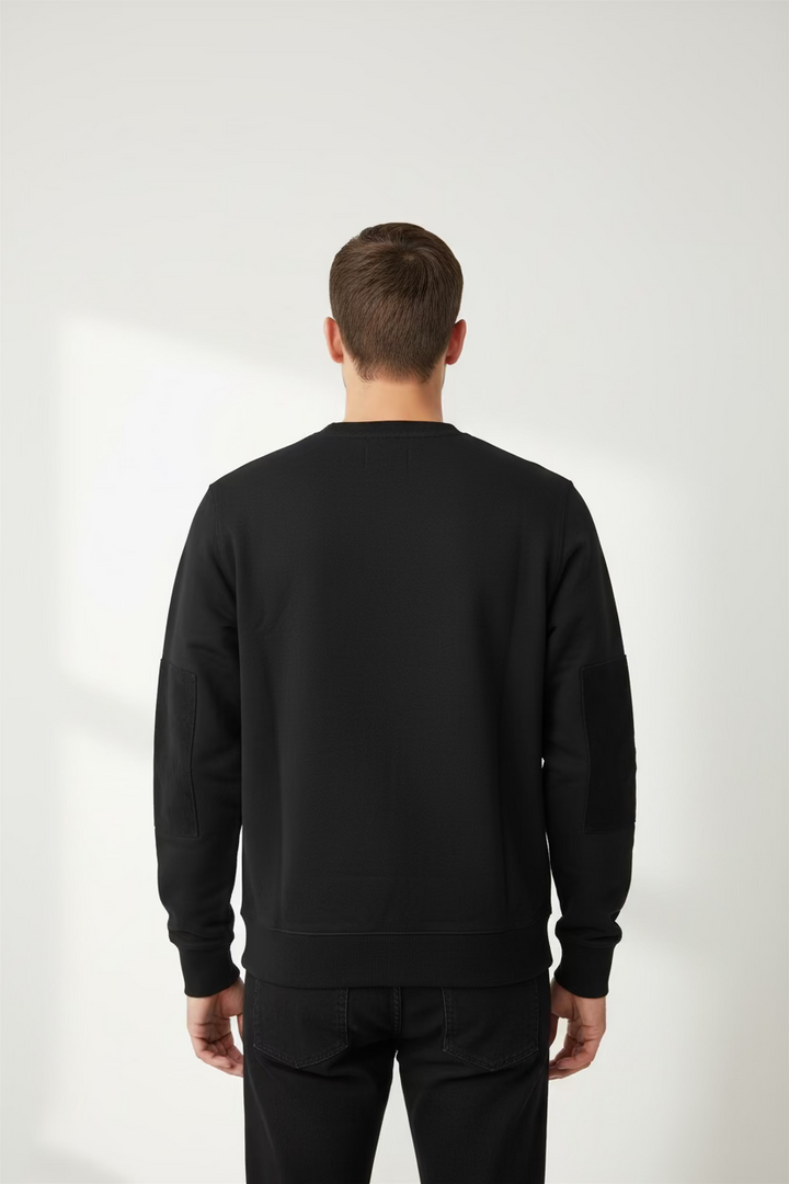 Billy Reid Mens Dover Waffle Crewneck - Black - Skorzie