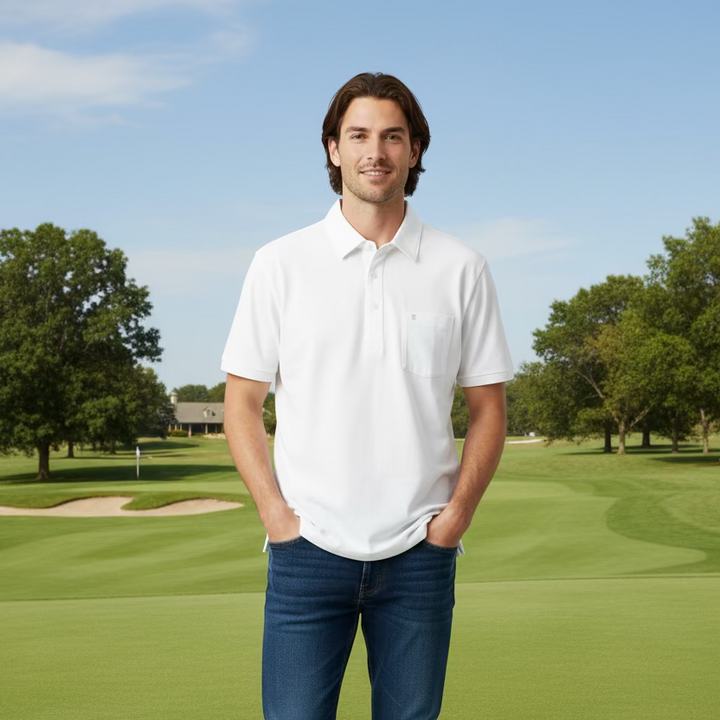 Criquet Short Sleeve Players Polo - White - Skorzie