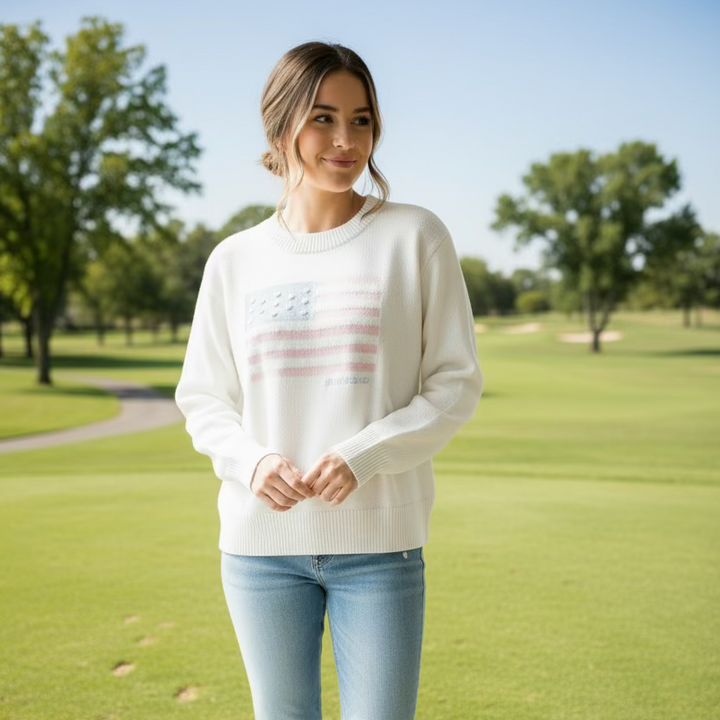 Love Shack Fancy American Flag Sweater - Skorzie