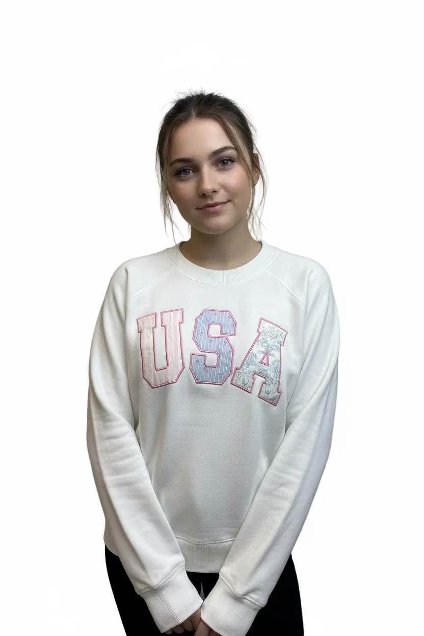 Love Shack Fancy USA Sweatshirt - White - Skorzie