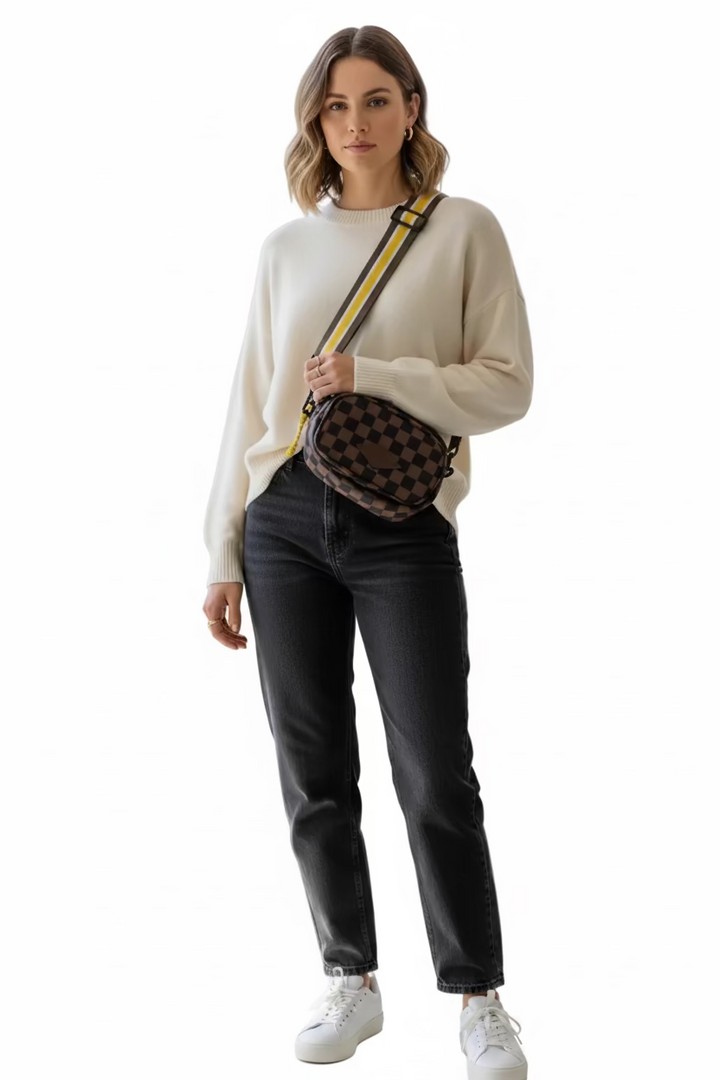 The Upside Mini Checkered Crossbody Bag
