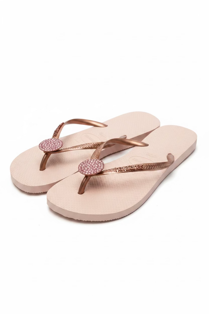 Havaianas Women's Crystal Sandals - Pink - Size 9/10