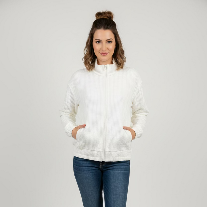 Peter Millar Womens Full Zip Jacket - White
