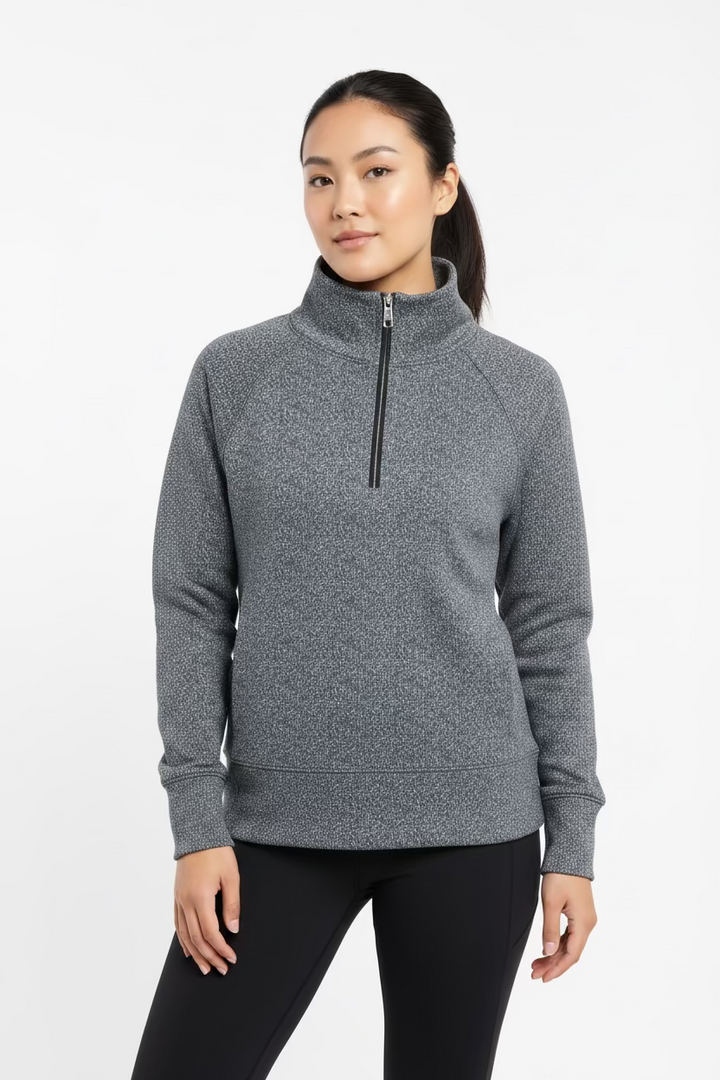 Black Clover Womens Chloe Zip Pullover - Black Sand
