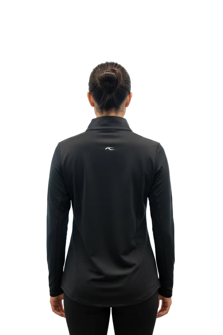 KJUS Sunshine Sport Half Zip Long Sleeve Polo - Black/White