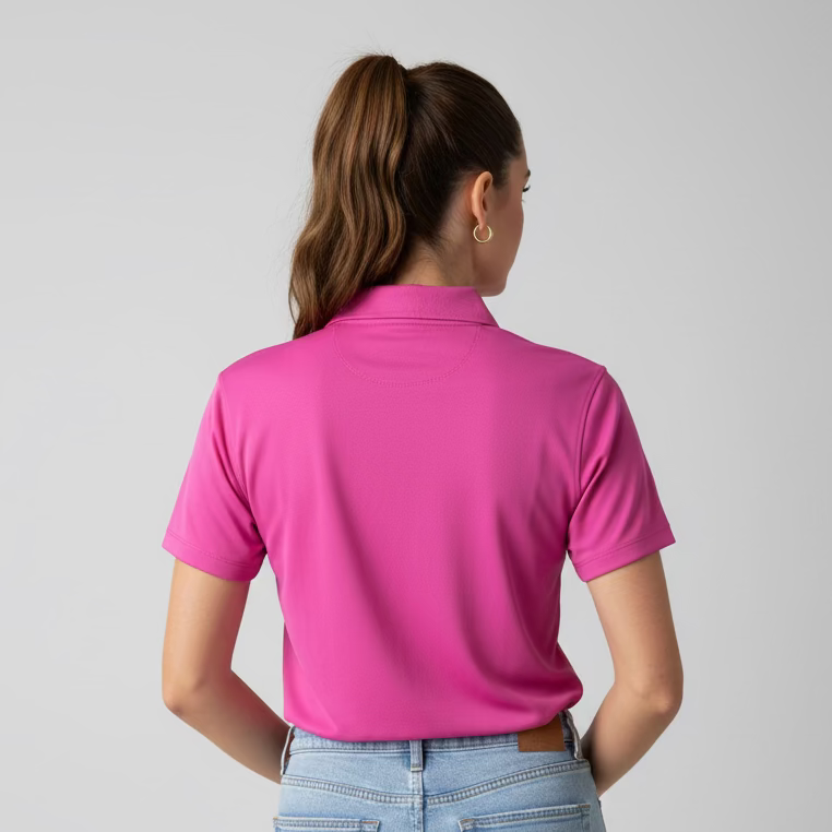 Black Clover Short Sleeve Button Polo - Party Pink