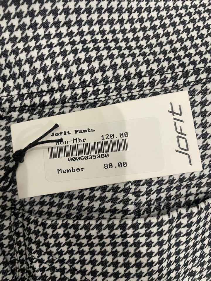 Jofit Womens Pattern Print Slim Fit Pant - Black/White