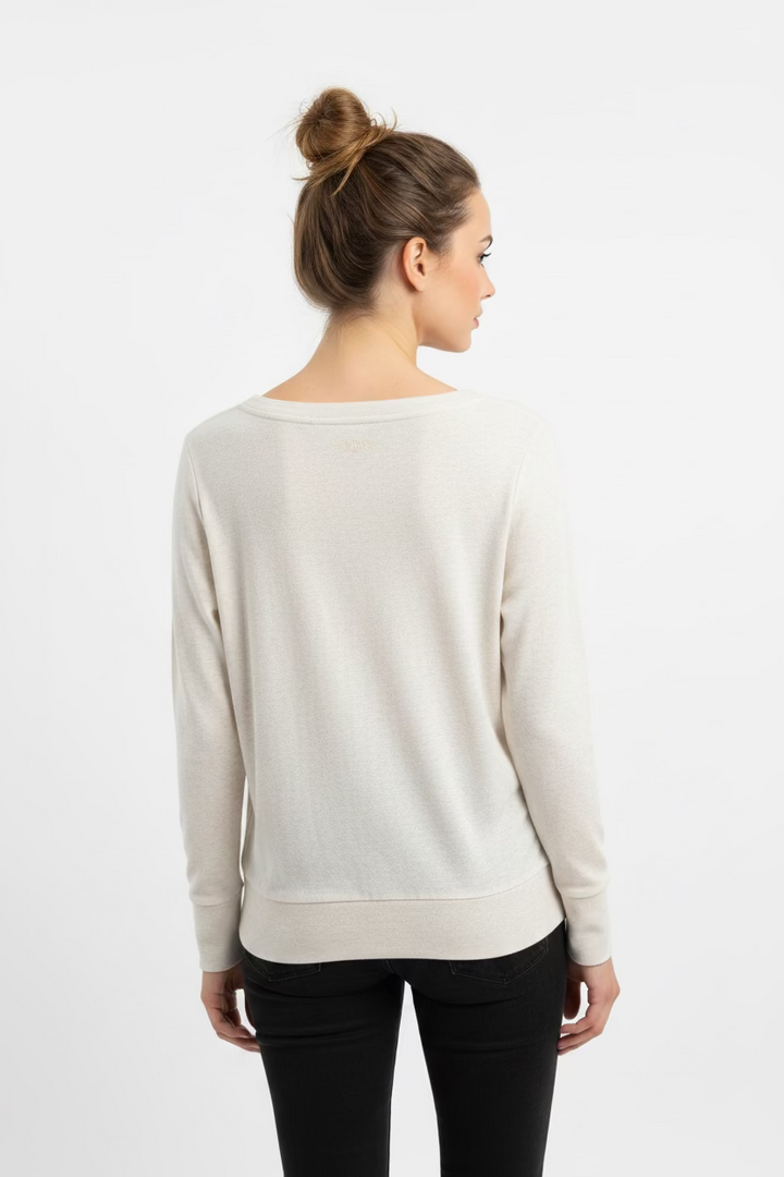 Straight Down Abbie Henley Long Sleeve Top - Creme