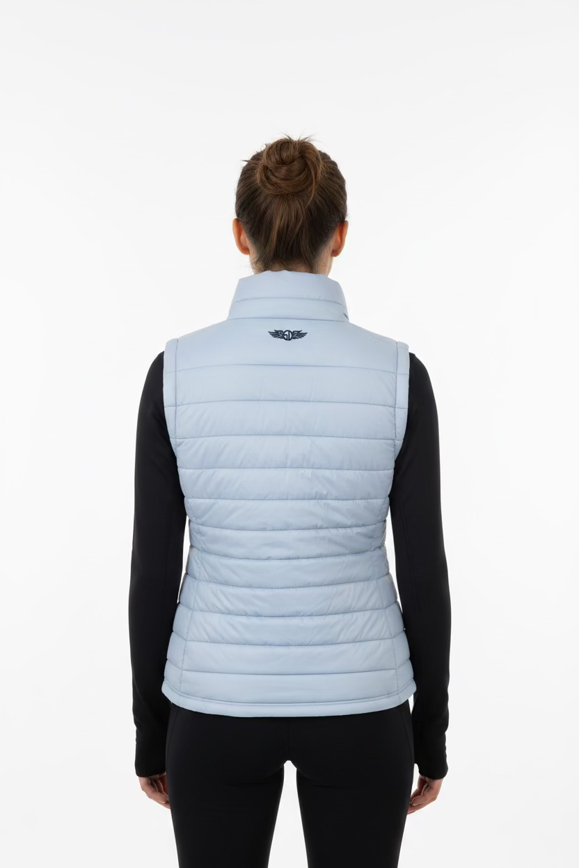 Straight Down Womens Cloud Zip Vest - Powder Blue