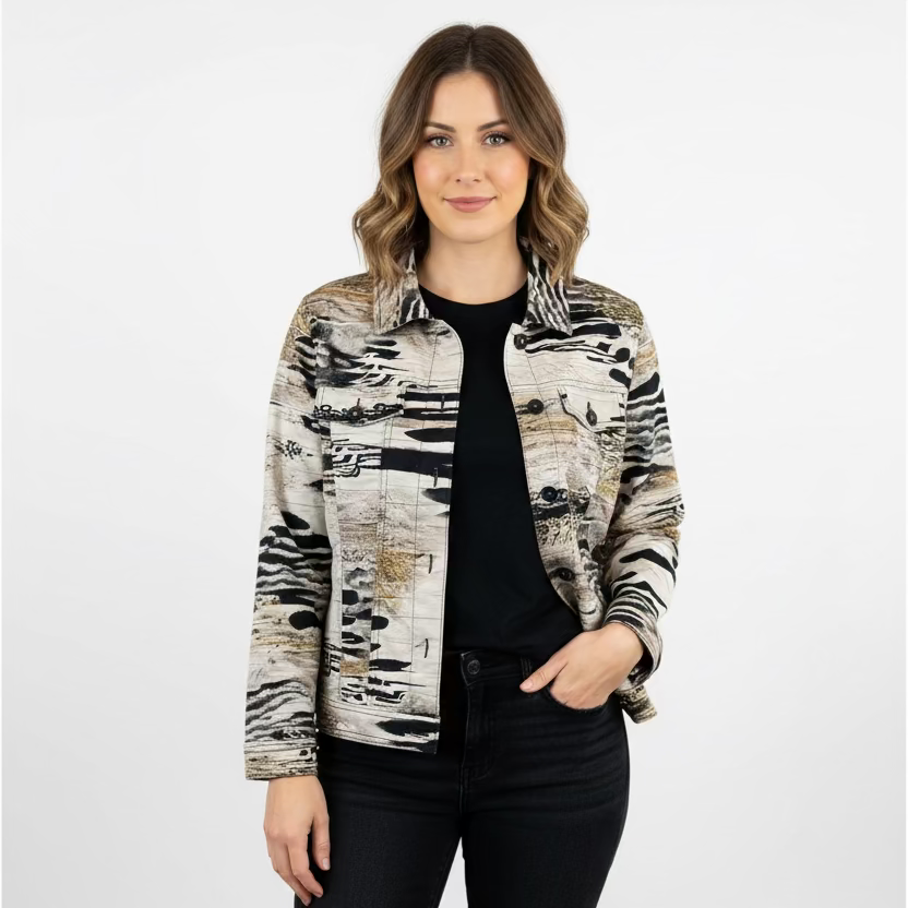 Dolcezza Womens Animal Print Jacket