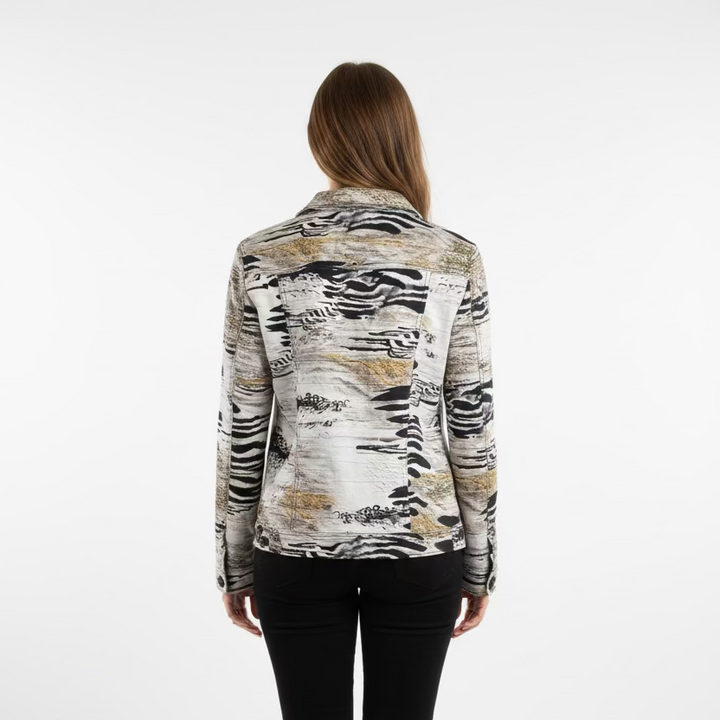 Dolcezza Womens Animal Print Jacket