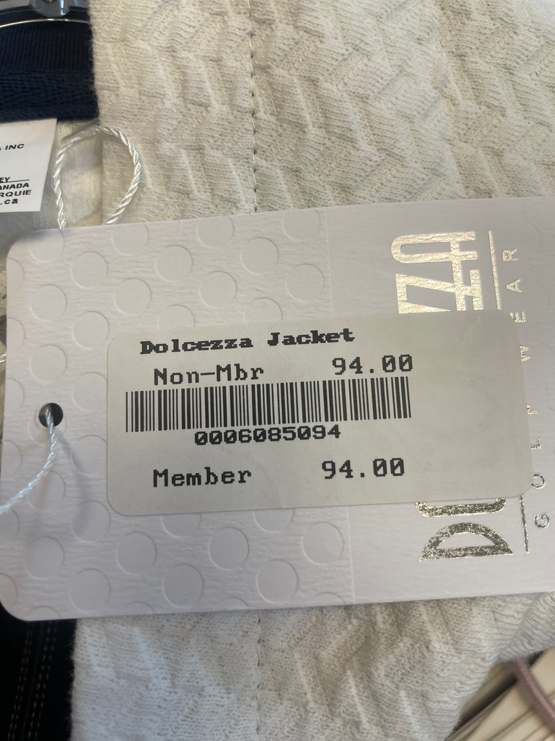 Dolcezza Womens Golf Casual Zip Jacket - White/Navy
