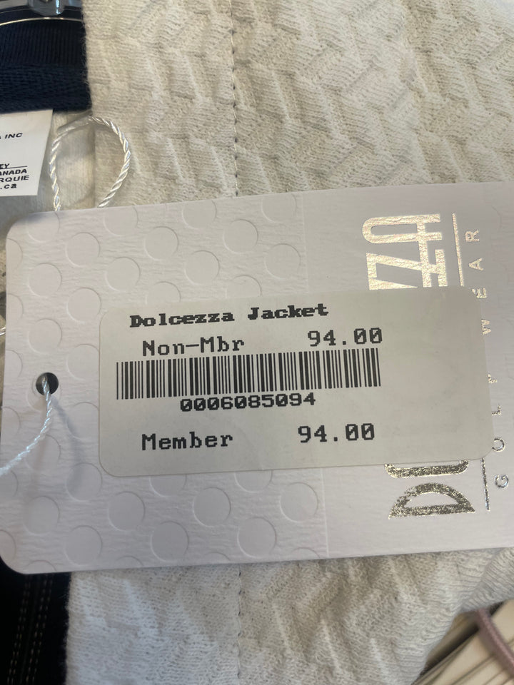 Dolcezza Womens Golf Casual Zip Jacket - White/Navy