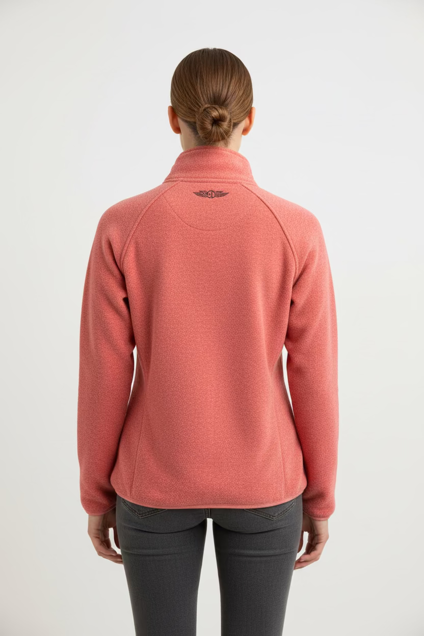 Straight Down Womens Cerro Zip Pullover - Cherry