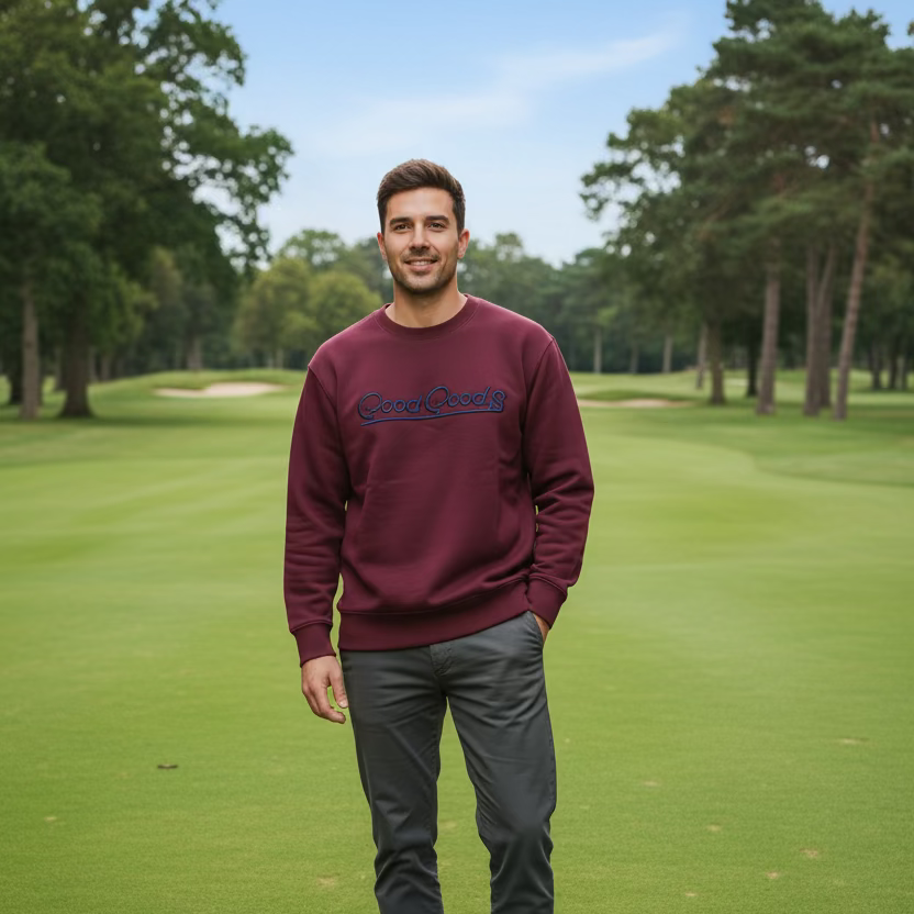 Good Good Mens Crewneck Long Sleeve Sweatshirt - Maroon