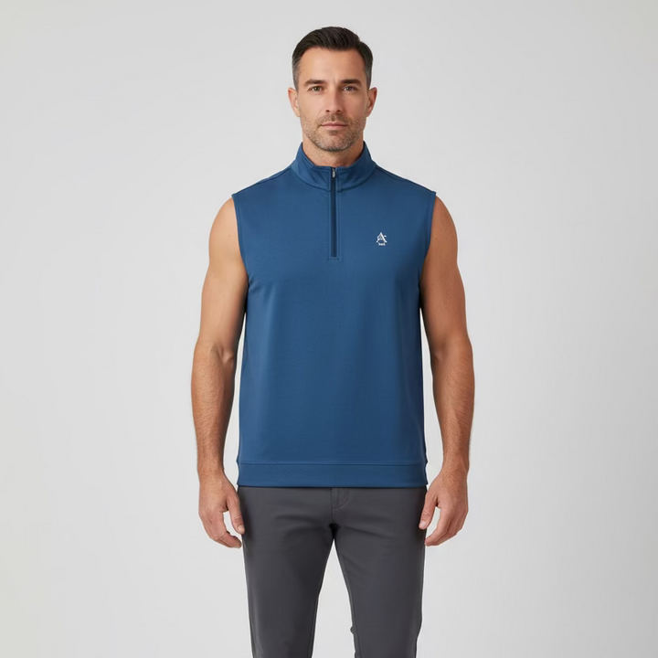 Peter Millar Sleeveless Zip Pullover - Blue Haze