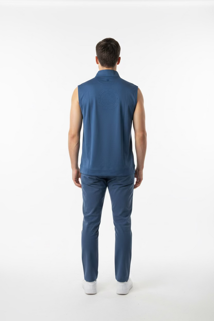 Peter Millar Sleeveless Zip Pullover - Blue Haze
