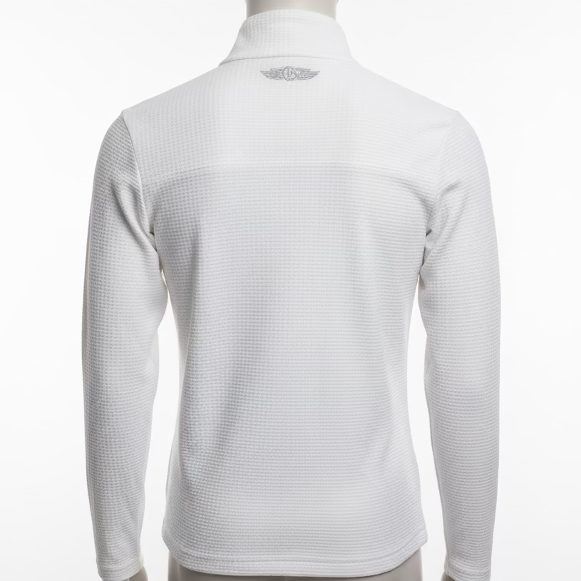 Straight Down Sherm Long Sleeve Zip Pullover - Optic White