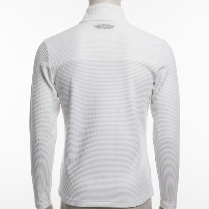 Straight Down Sherm Long Sleeve Zip Pullover - Optic White