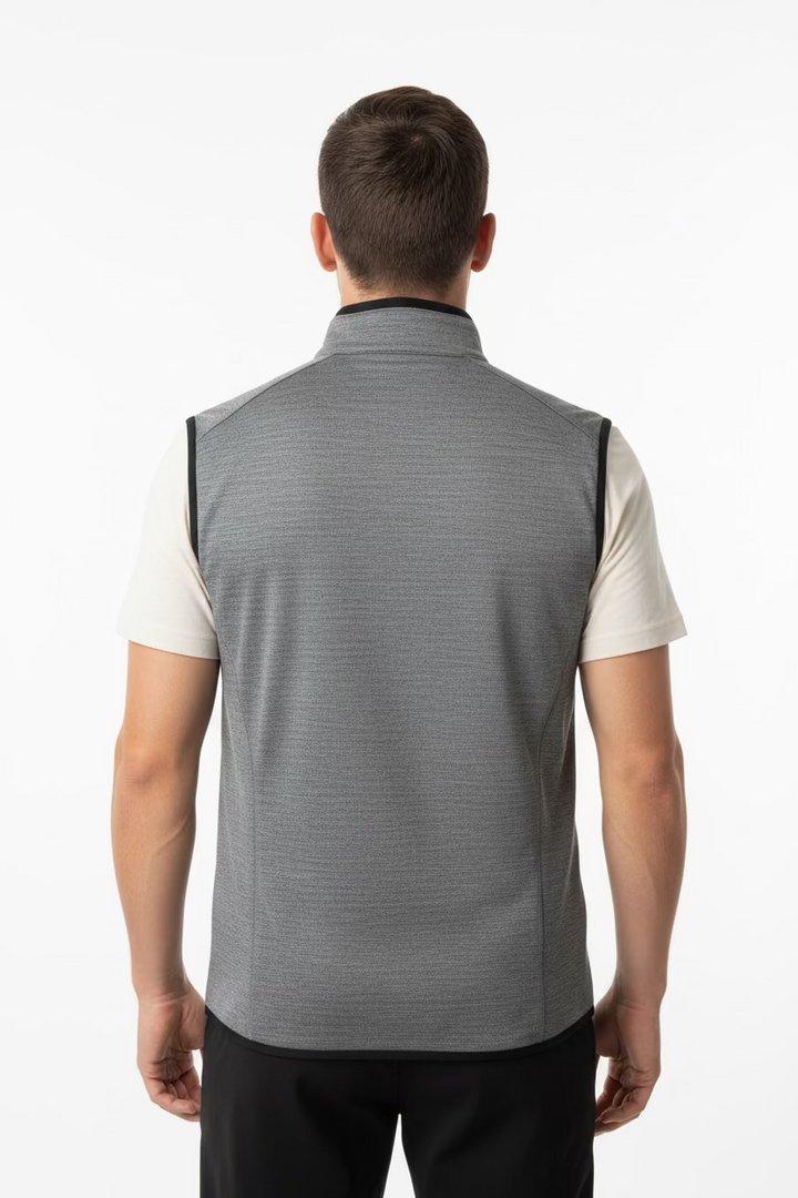 G/FORE Mens Double Knit Zip Vest - Charcoal/Onyx