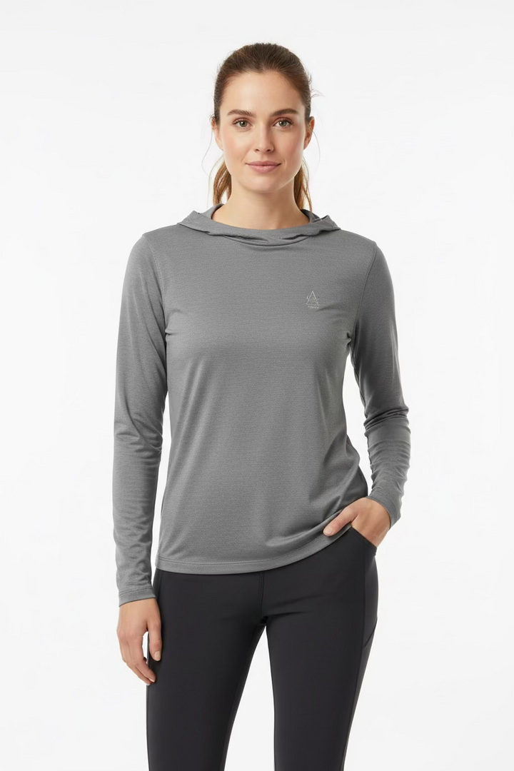 G/FORE Nylon Long Sleeve Hoodie - Grey