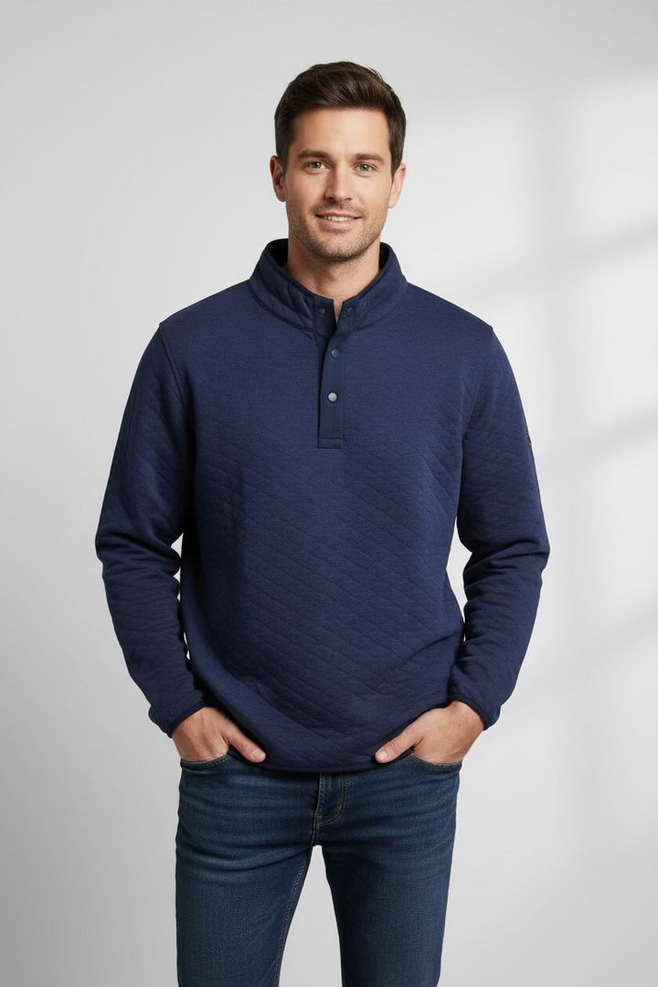Holderness & Bourne Mens Long Sleeve Sullivan Pullover - Navy