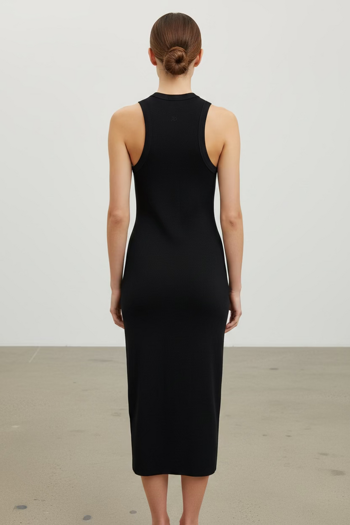 7 Diamonds Ribbed Sleeveless Dress - Onyx