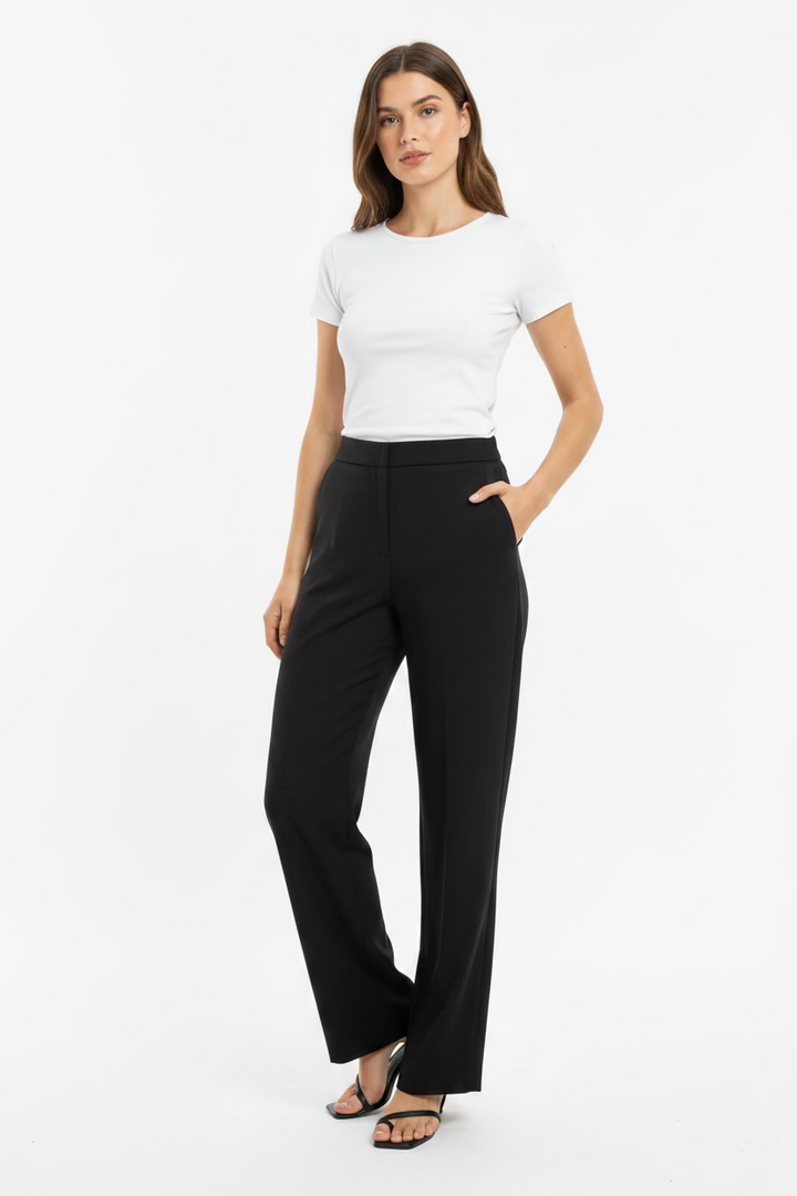 Marine Layer Womens Wide Leg Trouser Pant - Black