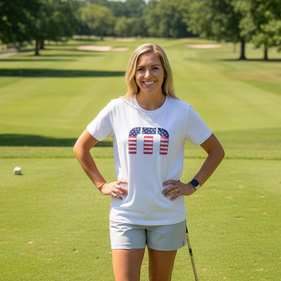 Travis Mathew Womens America Flag Short Sleeve Shirt
