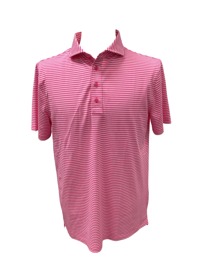 G/FORE Men's Feeder Stripe Tech Pique Modern Spread Collar Polo, Size M