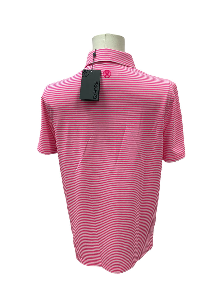 G/FORE Men's Feeder Stripe Tech Pique Modern Spread Collar Polo, Size M