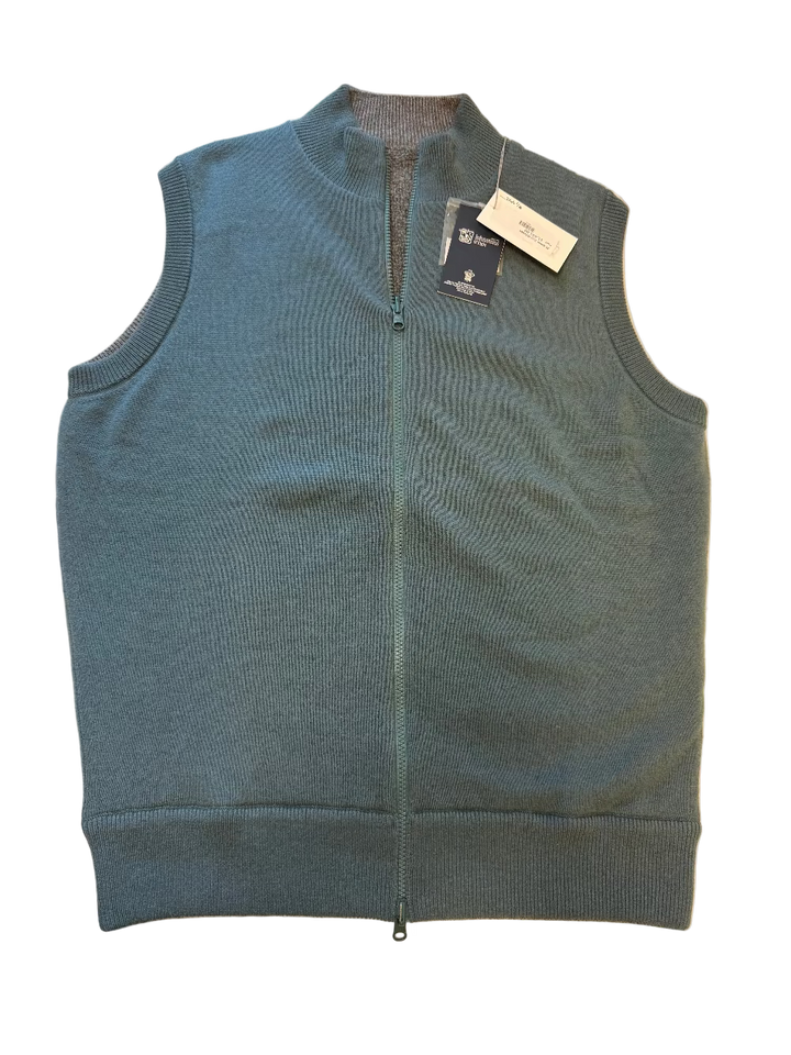 JE Gillet Cashmere Full Zip Vest - Green