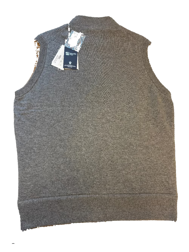JE Gillet Cashmere Full Zip Vest - Gray