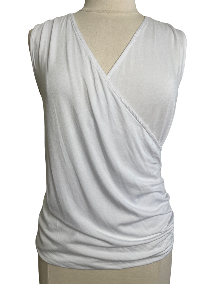 Swing Control Knit Jersey Sleeveless Top - White - Small - Skorzie