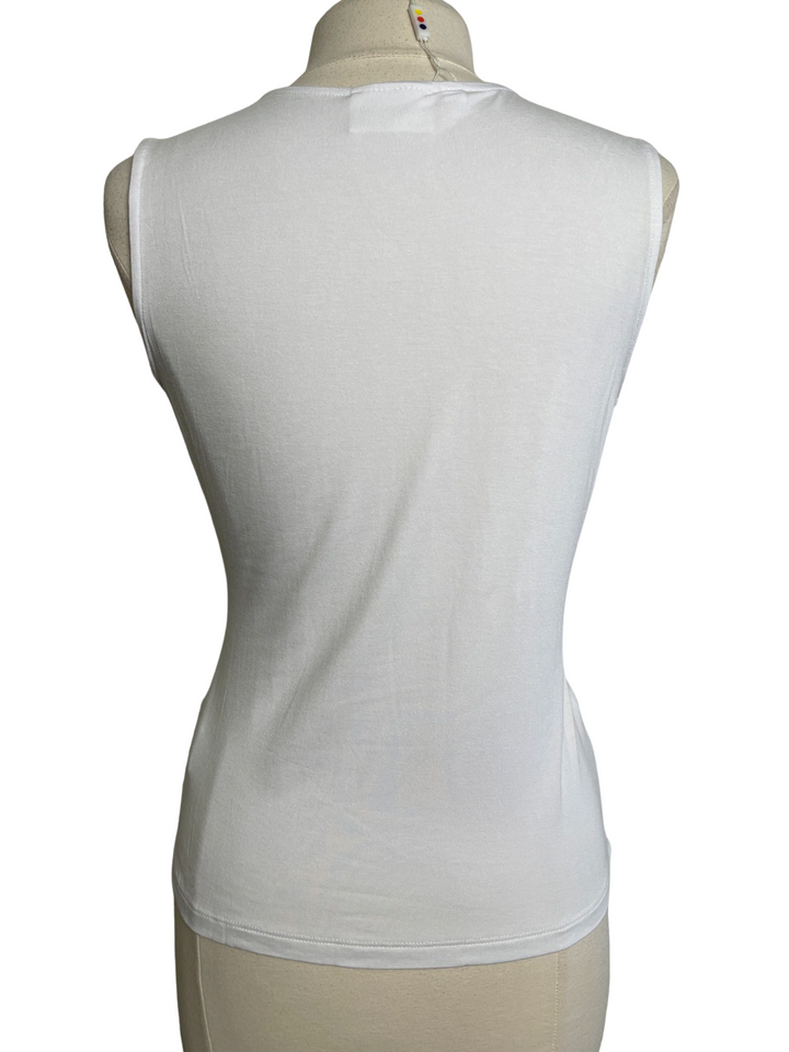 Swing Control Knit Jersey Sleeveless Top - White - Small - Skorzie