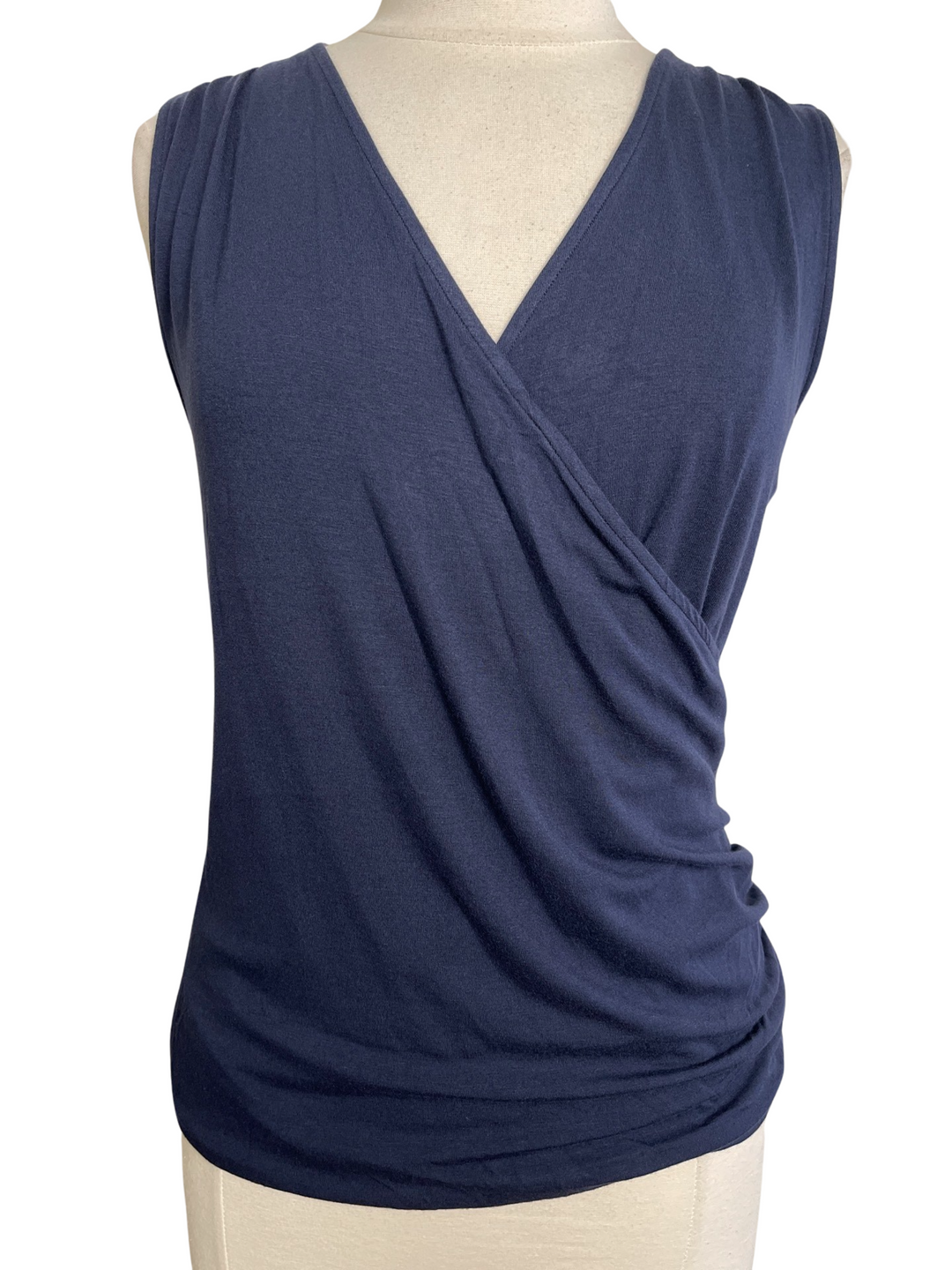 Swing Control Knit Jersey Sleeveless Top - Navy - Small - Skorzie