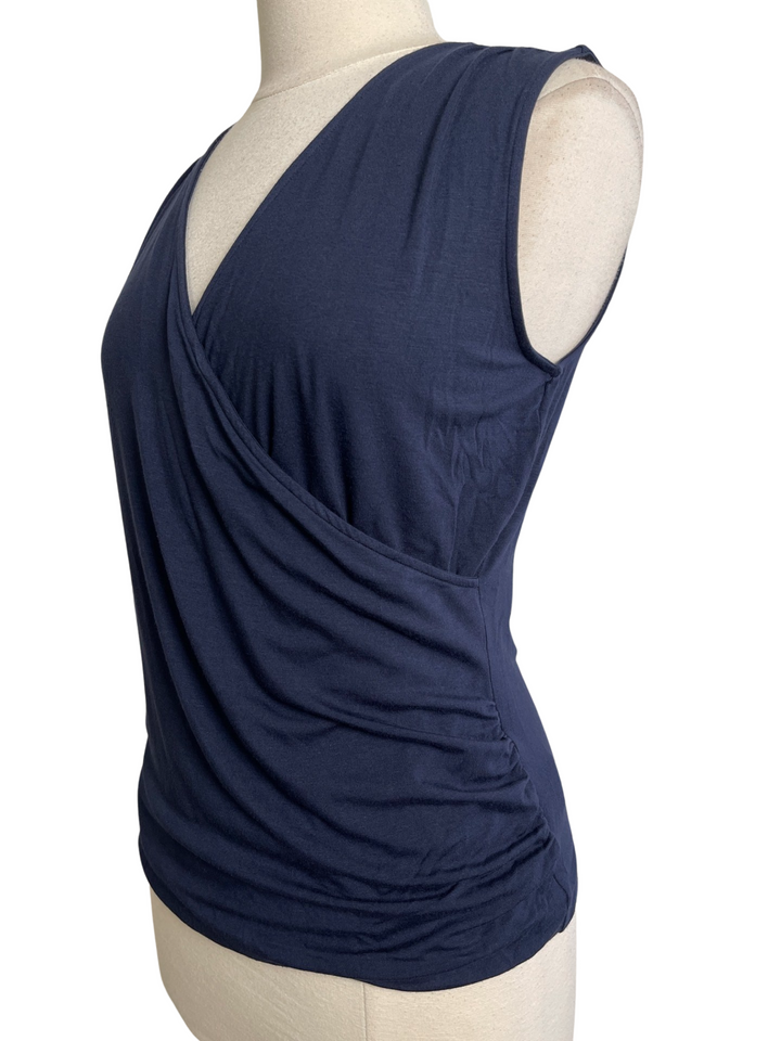 Swing Control Knit Jersey Sleeveless Top - Navy - Small - Skorzie