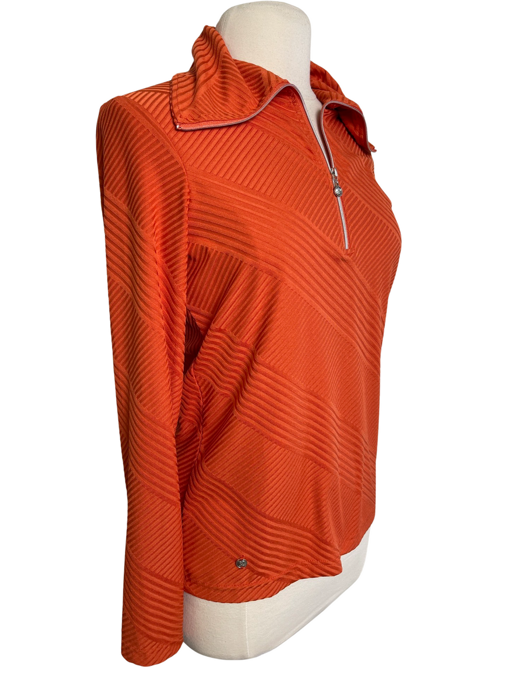 Daily Sports Floy Candied Long Sleeve Roll Neck Orange Top- Medium - Skorzie