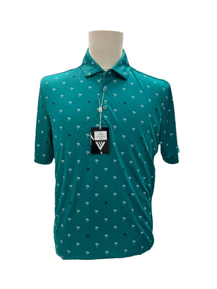 Mens Levelwear Groove Polo Top - Teal - Medium (FINAL SALE ITEM)