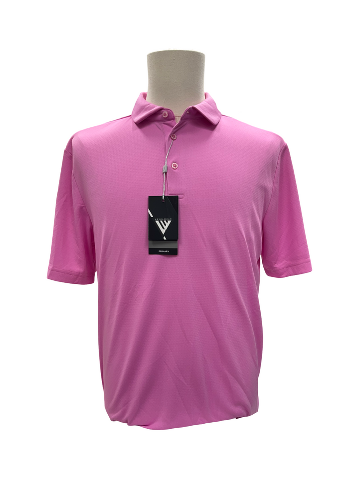 Mens Levelwear Primary Polo Top - Pink - Medium (FINAL SALE ITEM)