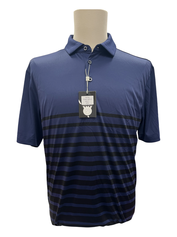 Mens Levelwear Tone Polo Top - Navy - Medium (FINAL SALE ITEM)