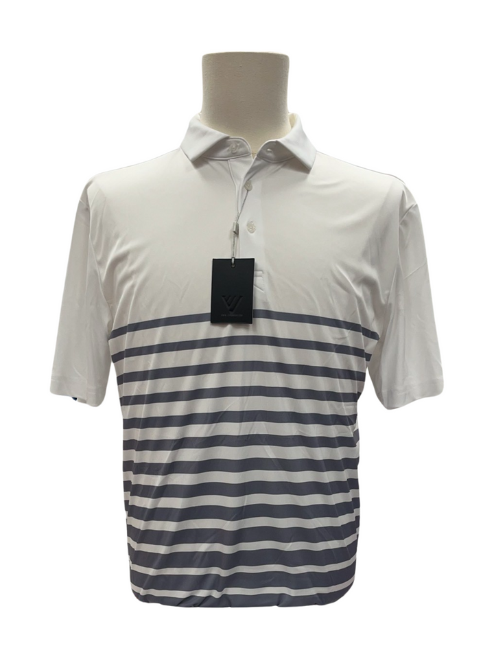 Mens Levelwear Tone Polo Top - White/Gray - Medium (FINAL SALE ITEM)