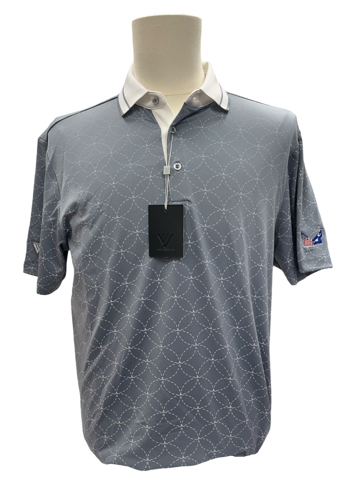 Mens Levelwear Cascade Polo Top - Gray - Medium (FINAL SALE ITEM)