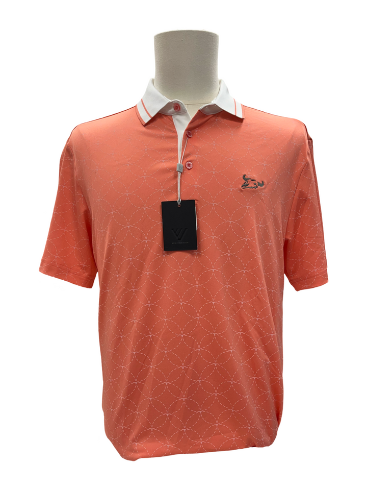 Mens Levelwear Cascade Polo Top - Orange - Medium (FINAL SALE ITEM)