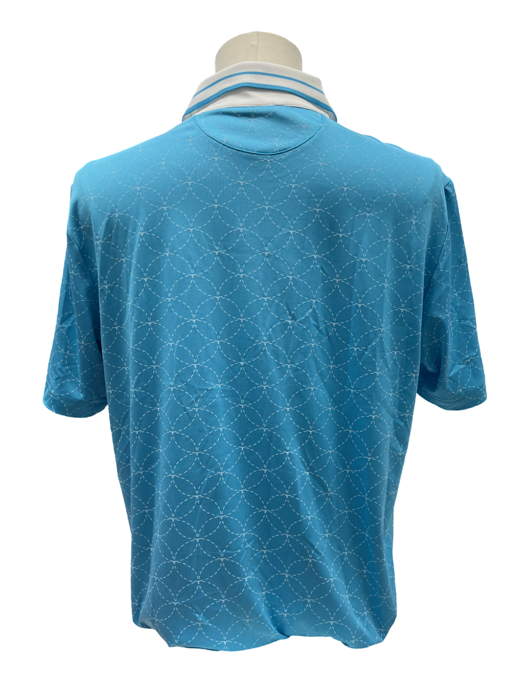 Mens Levelwear Cascade Polo Top - Blue - Medium (FINAL SALE ITEM)