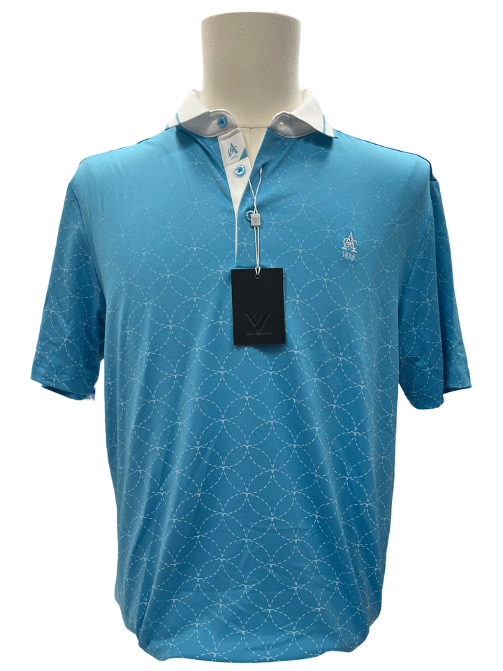 Mens Levelwear Cascade Polo Top - Blue - Medium (FINAL SALE ITEM)