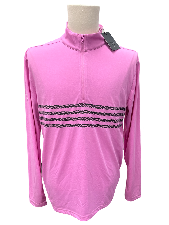 Mens Levelwear Asher 1/4 Zip Up Pullover - Pink- Medium (FINAL SALE ITEM)