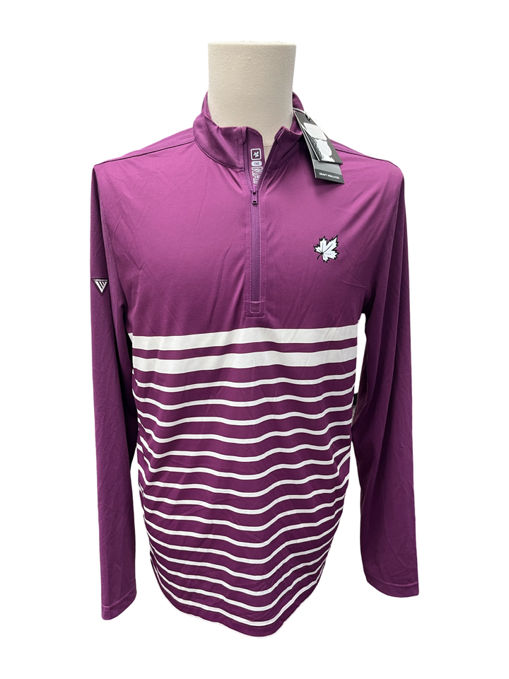 Mens Levelwear Draft 1/4 Zip Up Pullover - Purple - Medium (FINAL SALE ITEM)