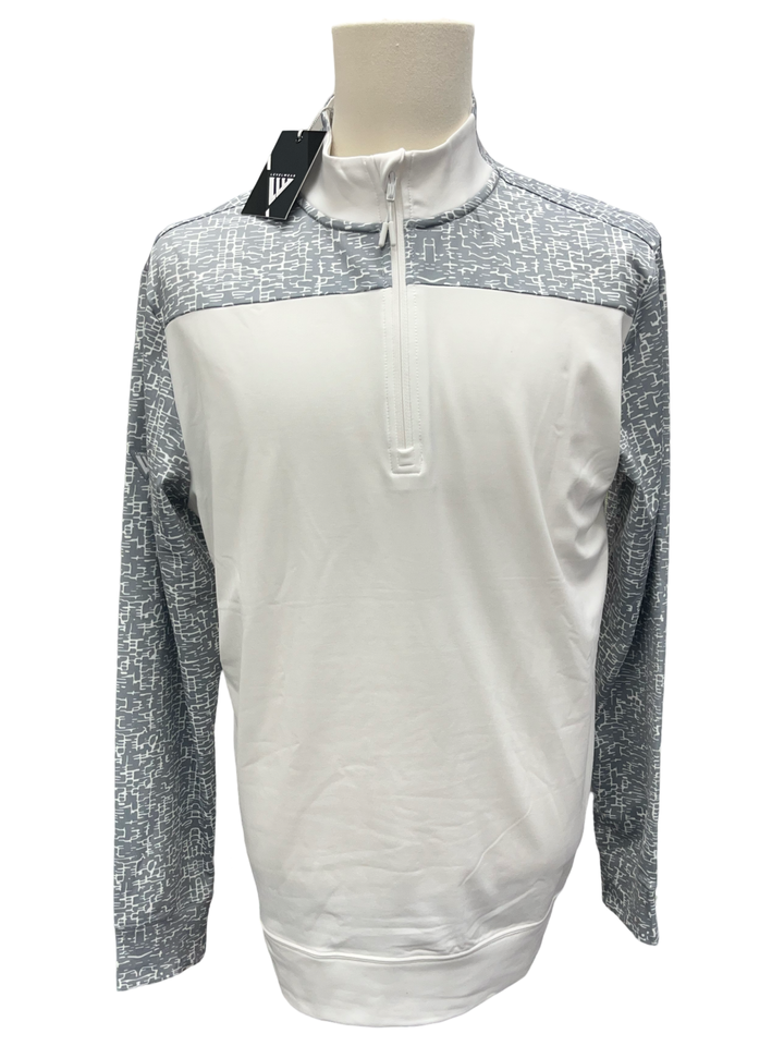 Mens Levelwear Siren 1/4 Zip Up Pullover - White - Medium (FINAL SALE ITEM)